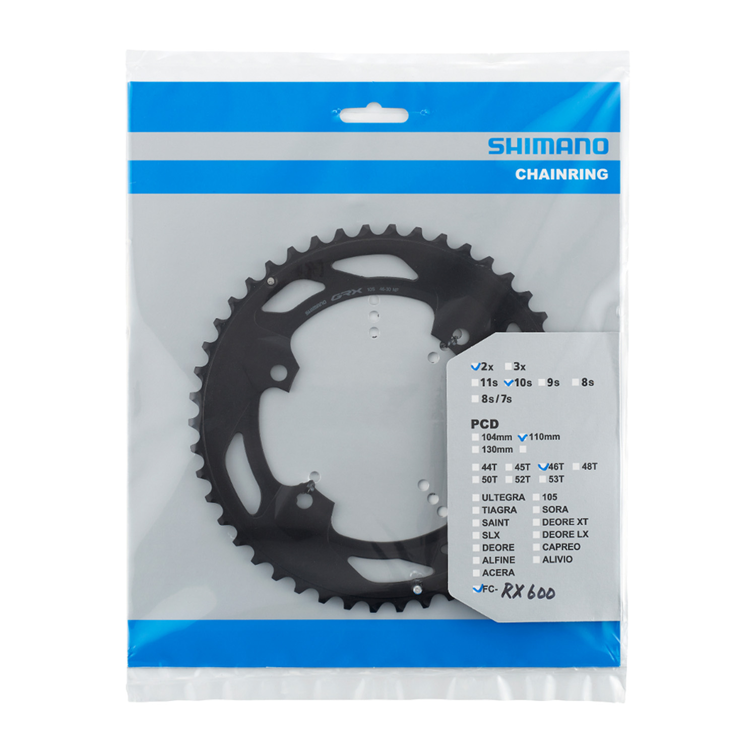 Shimano GRX RX600-2 kettingblad